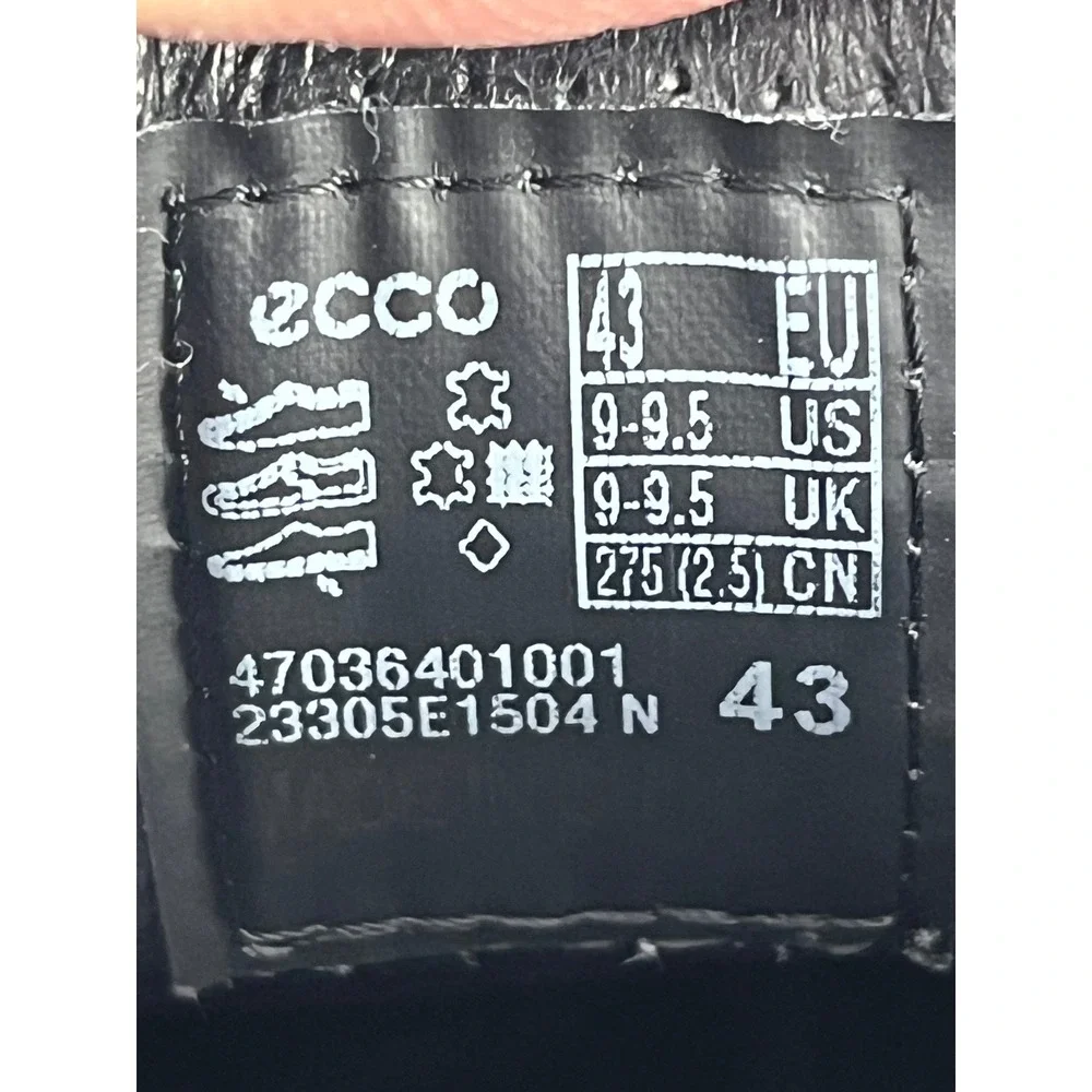 ECCO Soft 7 Sneakers Black Leather Lace Up Men's EU 43 US 9-9.5‎ Casual Comfort